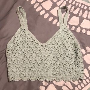 Forever 21 aqua crochet crop top